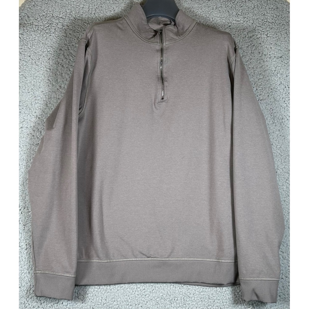 Vuori Mens Quarter Zip Pullover XL Fleece Mock Neck Gray Performance layering